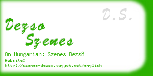 dezso szenes business card